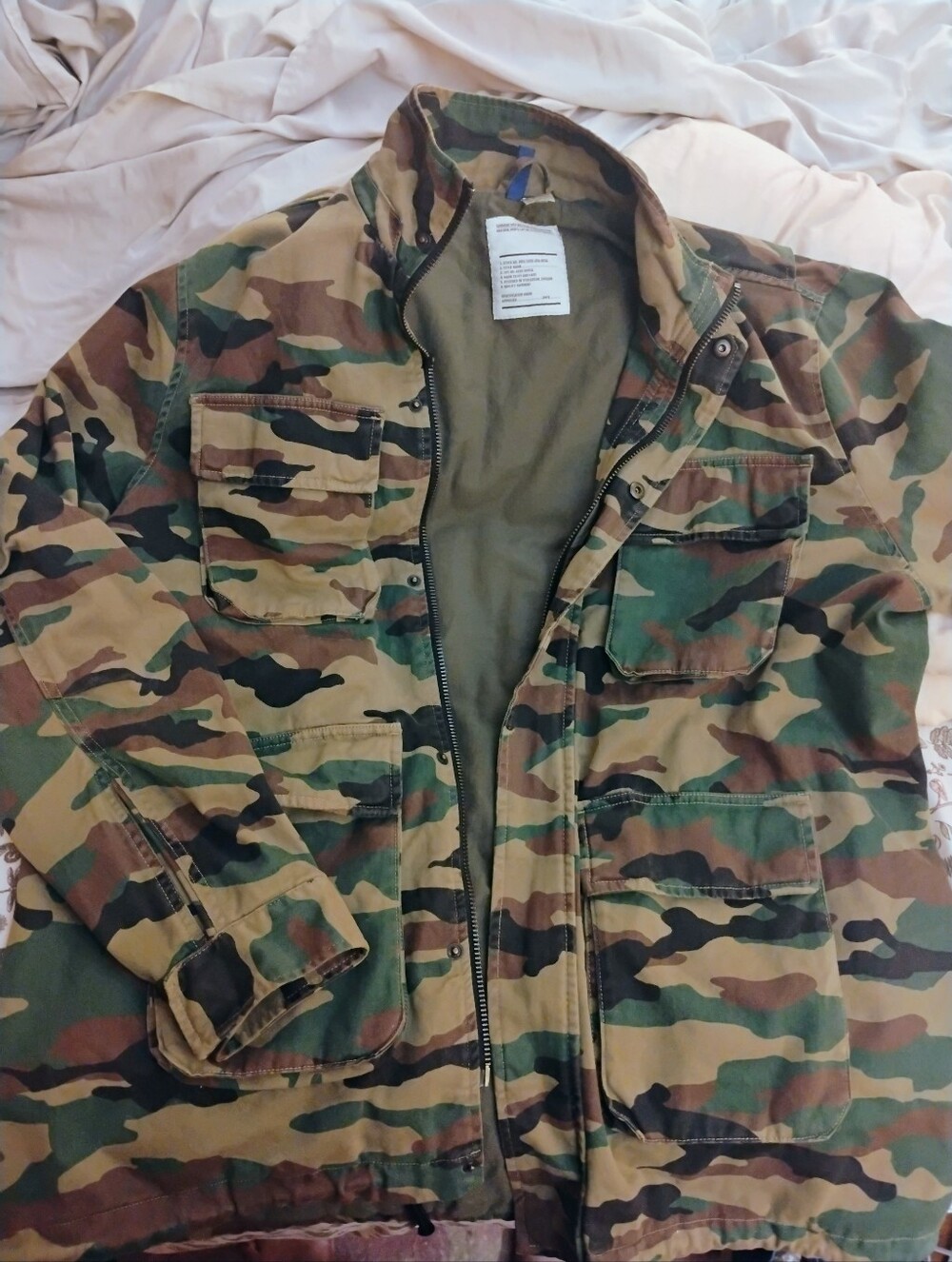H&M Men's Military Field Jacket in Olive Green